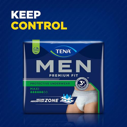 TENA MEN Active fit Pants Plus - 40 gabali mēneša iepakojumā (4 x 10) - Vienreizējās lietošanas biksītes vīriešiem - mērenai vai spēcīgai urīna noplūdei - L izmērs