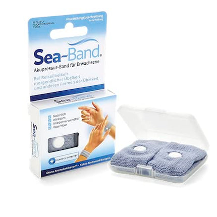 SEA-BAND akupresūras lente pieaugušajiem, 2 gab., pelēka