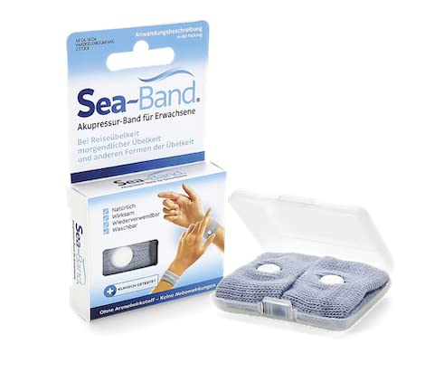 SEA-BAND akupresūras lente pieaugušajiem, 2 gab., pelēka