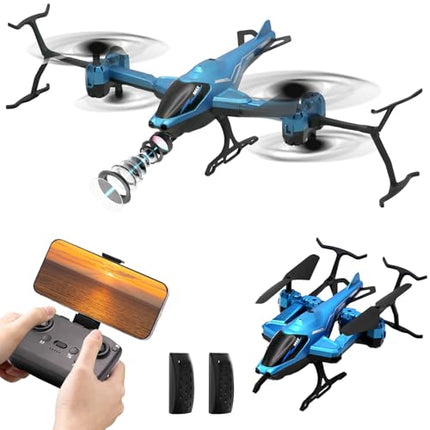 OBEST 2.4G RC drons ar HD 1080P kameru bērniem, var uzņemt fotoattēlus un video, kvadrokopters ar 3D pagriezieniem, 15 minūšu lidojuma laiks, rotaļu drons-helikopters bērniem un iesācējiem