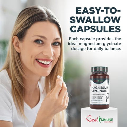 Dabīgs magnija glicināts 500 mg augstākās kvalitātes 100 vegānu kapsulas Perfektas proporcijas Augstākā biopieejamība