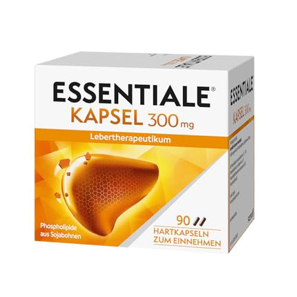 ESSENTIALE® kapsulas 300 mg aknu slimību ārstēšanai | 90 gabali | augu izcelsmes zāles | lai uzlabotu aknu bojājumu simptomus, ko izraisa nepareizs uzturs vai aknas bojājošas vielas