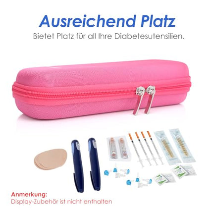 YOUSHARES insulīna dzesēšanas soma - TSA EVA maciņš insulīna pildspalvai, EpiPen, insulīnam un citiem diabēta piederumiem - mini medikamentu dzesētājs ceļojumiem, maza izolēta soma ar 2 ledus paciņām (sarkana)