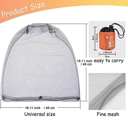 Galvas tīkls sejas sietam, 3 iepakojumi - kukaiņu aizsardzības galvas tīkls, kukaiņu aizsardzības bišu sieta galvas tīkls, izmanto pārgājieniem, kempingam, alpīnismam, makšķerēšanai, biškopībai