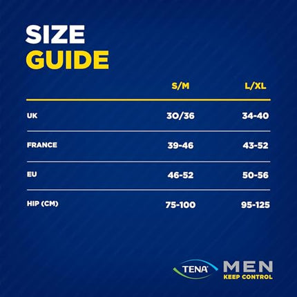 TENA MEN Active fit Pants Plus - 40 gabali mēneša iepakojumā (4 x 10) - Vienreizējās lietošanas biksītes vīriešiem - mērenai vai spēcīgai urīna noplūdei - L izmērs