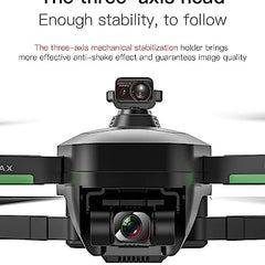 LUXWALLET Ai-Fly² GPS profesionāls drons - šķēršļu noteikšana - 4K kamera + tālummaiņa - stabilizators - 5G WiFi FPV - 1,2 km diapazons - 2x akumulators
