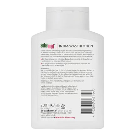 Sebamed intīmās zonas mazgāšanas losjons ar pH 6,8, paredzēts lietošanai menopauzes laikā, maigi attīra jutīgās intīmās zonas sausumu un atbalsta dabisko aizsardzību pret kairinātājiem, kā arī mitruma līdzsvaru.