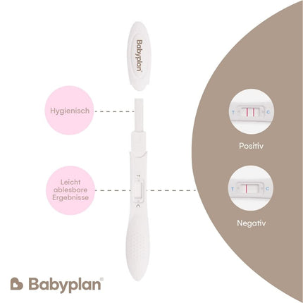 5 x grūtniecības testi Early Test Babyplan (HCG), higiēnisks grūtniecības tests 10 mSV ml (ļoti jutīgs) bērna plānošanai (99,6% precizitāte) Ļoti garš, plats un viegli lietojams