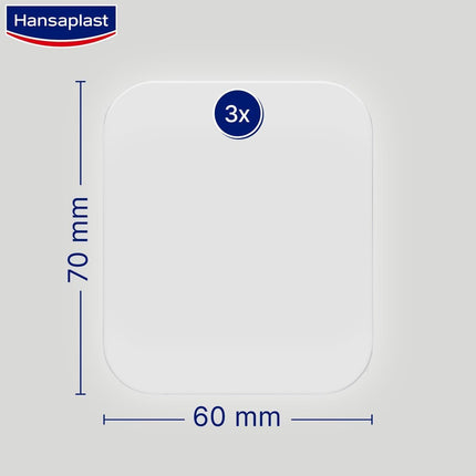 Hansaplast plāksteris Second Skin Protection Large (3 strēmeles), plāns un elastīgs hidrokoloīdais plāksteris ar dziedinošo kapsulu tehnoloģiju, ūdensizturīgs brūču plāksteris ar īpaši spēcīgu fiksāciju vismaz 72 stundas