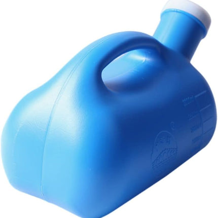 WOOLUCK® pisuāra pudele vīriešiem 3000 ml, čurāšanas pudele vīriešiem ar vāku, pisuāra pudele lietošanai ceļā, slimnīcā, ārpus telpām, automašīnā, kempingā - zila