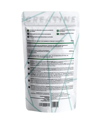 Kreatīna monohidrāta pulveris 500g | 100% kreatīna monohidrāta pulveris mikronizētā veidā | Bezgaršīgs | Ieskaitot dozatoru | Optimāla šķīdība | Vegāns | Bez ĢMO