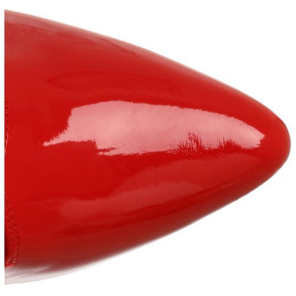 PleaserUSA augstpapēžu zābaki pāri ceļgaliem Seduce-3000 lakoti sarkani, 39. izmērs