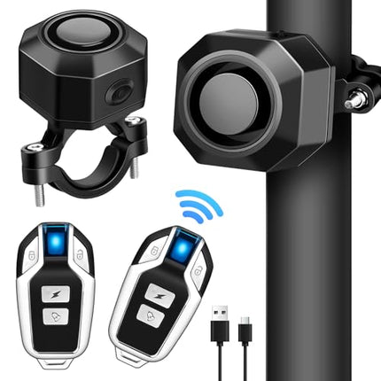 Velosipēda signalizācijas sistēma, 2 pāri velosipēdu signalizācijas sistēmu ar tālvadības pulti, USB uzlādējama velosipēda signalizācija, ar kustības sensoru, ūdensizturīga, motorolleram MTB Ebike E motorolleram
