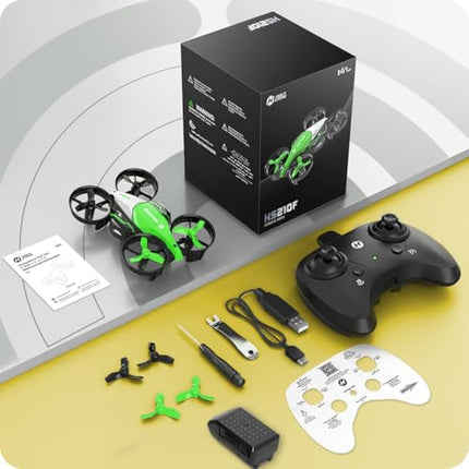 Holy Stone HS210F mini drons bērniem, 2 vienā tālvadības kvadrokopters ar nolaišanās režīmu un lidojuma režīmu, vienas atslēgas iedarbināšana, augstuma noturēšana, 3D pagriezieni, bezgalvas režīms, rotaļu dāvanas zēniem, C0 (zaļš)