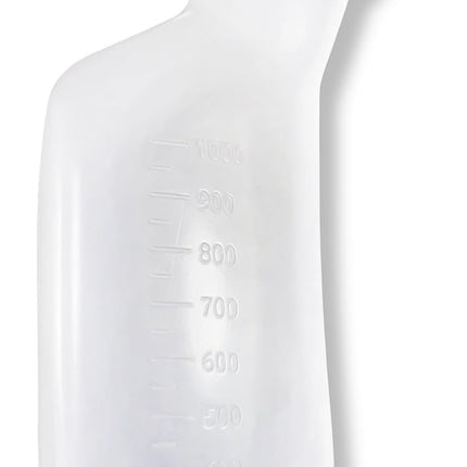 Medi-Inn urīna pudelīte PP vīriešiem, pienaina | 1 litra tilpums | autoklāvējams | 1 gabals