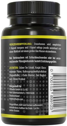 BRNR EASY BRNR Light Formula 5-in-1, vielmaiņas ārstēšana ar holīnu, asins cukura līmeņa formula ar hromu, šķiedrvielām, glikomanānu, zaļās tējas ekstraktu, 120 kapsulas