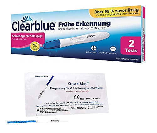 5 x One+Step īpaši jutīgi grūtniecības testi agrīnai noteikšanai + 2 x Clearblue grūtniecības testi agrīnai noteikšanai