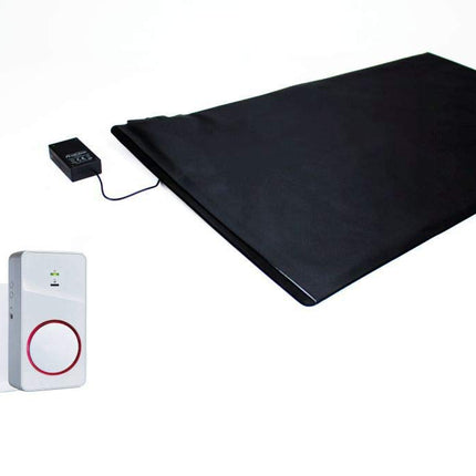 Pratoline bezvadu trauksmes paklājiņš - ar akumulatoru, radio uztvērēju, tīkla un mobilo tālruni - 70 cm x 40 cm - aprūpes līdzeklis - demences kritienu novēršana