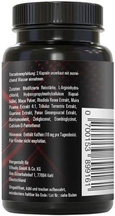 MENCRAFT MEN DIRECT - Vīriešu īpaši stipras kapsulas - INSTANT formula ar augstu devu - ar L-arginīnu, maka, Tribulus Terrestris, žeņšeņu, 60 kapsulas