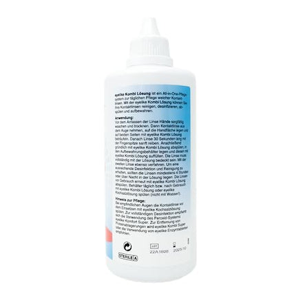 Eyelike Combination Solution – One-Step Care System – ideāli piemērots mīksto kontaktlēcu tīrīšanai, dezinfekcijai un uzglabāšanai – 360 ml