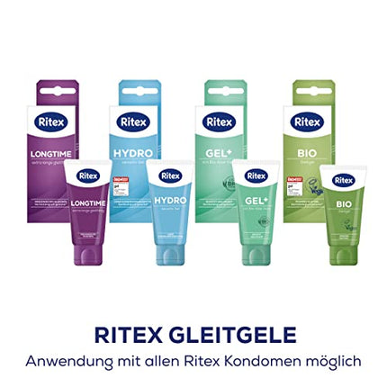 Ritex BIO lubrikants, 50 ml, vegāns un nav testēts uz dzīvniekiem, bez smaržvielām un krāsvielām, PEG, parabēniem un citiem konservantiem, ražots Vācijā