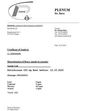 Nattokināze 100mg vienā kapsulā 20 000 FU | vegāns | bez K1 un K2 vitamīna | bez mikrokristāliskās celulozes un magnija stearāta | 120 kapsulas