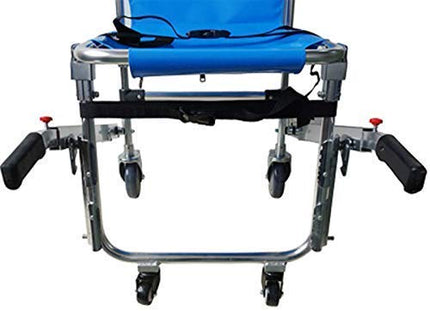 JYLT kāpņu krēsls - ST008 Ātrās palīdzības, ugunsdzēsēju evakuācijas un medicīniskās transportēšanas krēsls ar 4 riteņiem un pacienta nostiprināšanas jostām, celtspēja 350 mārciņas, zils