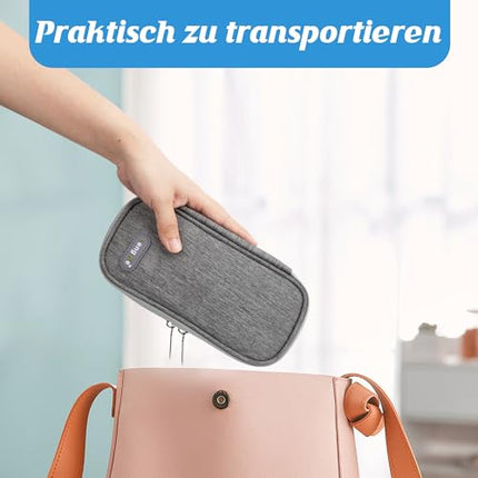 YOUSHARES insulīna dzesēšanas soma ar 2 ledus pakām - TSA apstiprināta diabēta soma diabēta piederumiem, Epipen, šļircēm, insulīnam un citiem medikamentu piederumiem, medikamentu somas pildspalvas dzesētājs ceļojumiem (pelēks)