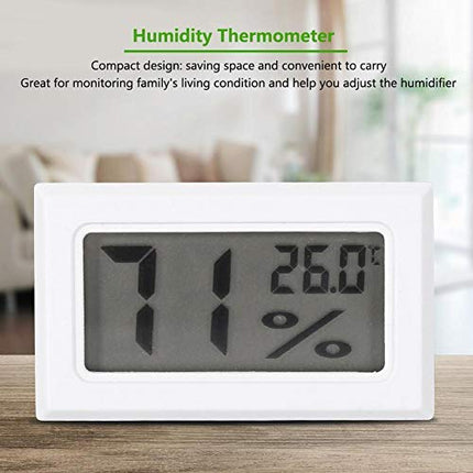 Precīzs higrometrs, digitālais LCD termometrs, iekštelpu mitruma termometrs, mini mitruma monitors, iekštelpu siltumnīcai, mājām, birojam (balts)