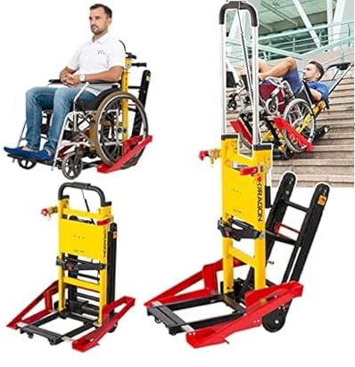 UZOURI Electric Stair Climber izgatavots no alumīnija sakausējuma, Salokāms elektriskais ratiņkrēsla kāpņu pacēlājs, Palīginstrumenti kāpšanai pa kāpnēm/Maks. Slodzes 352 lb/kartes slota platums regulējams