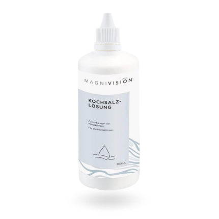 MAGNIVISION sāls šķīdums, 100 ml (ceļojuma izmērs). Sāls šķīdums kontaktlēcām, mīksto un cieto kontaktlēcu skalošanai, bez borāta, ražots Eiropā.