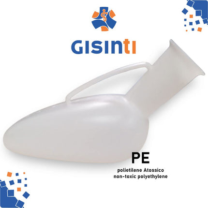 Gisinti - Urine Man pārnēsājamais pisuārs vīriešiem, vīriešu pisuārs izgatavots no netoksiska polietilēna, ražots Itālijā, 1 gabals, krāsa balta