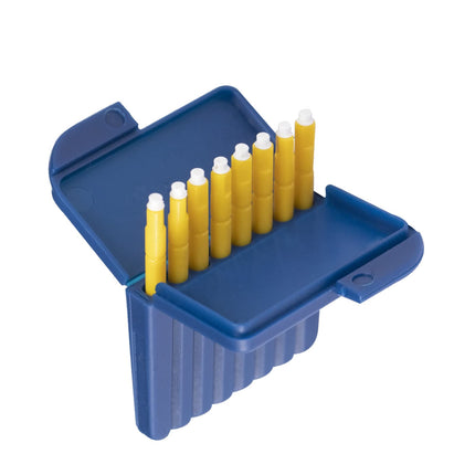 5 x 8 dzirdes aparātu vaska filtru aizsargu iepakojums Starkey ITE un RIC dzirdes aparātiem ar vienu filtra maiņas tapu katram filtram