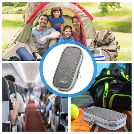 YOUSHARES insulīna dzesēšanas soma ar 2 ledus pakām - TSA apstiprināta diabēta soma diabēta piederumiem, Epipen, šļircēm, insulīnam un citiem medikamentu piederumiem, medikamentu somas pildspalvas dzesētājs ceļojumiem (pelēks)