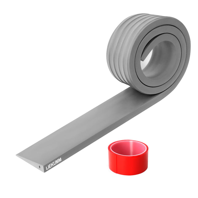 LIEKUMM 1 cm augsta PVC durvju sliekšņa rampa, 800 kg kravnesība, durvju sliekšņa rampa robotizētiem putekļsūcējiem, ratiņkrēslu rampa lietošanai iekštelpās un ārā, sliekšņa rampa elektriskiem ratiņkrēsliem, ratiņiem, garāžām, pelēka