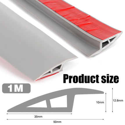 RANJIMA pašlīmējošs pārejas profils, PVC sliekšņa rampa, ieejas līstes, pārejas līste grīdai, augstuma regulēšanas profils, durvju sliede, pārejas sliede bez urbšanas paklāju flīzēm (pelēks, 1 m x 5 cm)