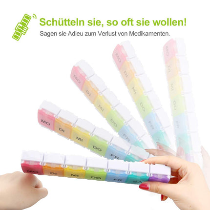 AUVON 7 dienu tablešu kastīte, 7 nodalījumu tablešu kastīte, BPA nesaturoša zāļu kastīte ar unikālu dizainu un lieliem nodalījumiem vitamīnu un zivju eļļas tabletēm, medikamentiem vai uztura bagātinātājiem.