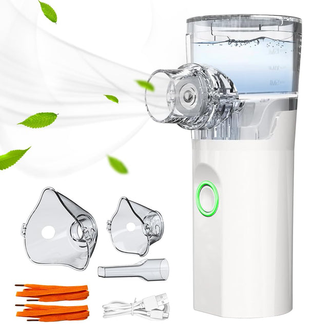 Joycabin inhalators pieaugušajiem un bērniem, inhalatori, uzlādējams inhalators ar pārnēsājamu dizainu, klusi inhalatori ar iemutni un 2 maskām, regulējama aerosola migla
