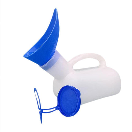 Pisuāra pudele sievietēm un vīriešiem, 1000 ml pārnēsājama avārijas pisuāra tualete ar rokturi, ceļojumu kempings, āra automašīnas ceļojums, mobilā tualete vīriešiem/sievietēm/bērniem