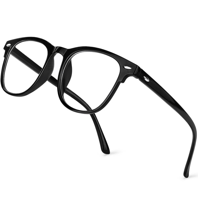 Aomig zilās gaismas bloķēšanas brilles, zilās gaismas filtra brilles spēlēm, apaļas pret zilo gaismu vērstas datorspēļu brilles, modernas brilles, ekrāna brilles unisex, kas mazina nogurumu (melnas)