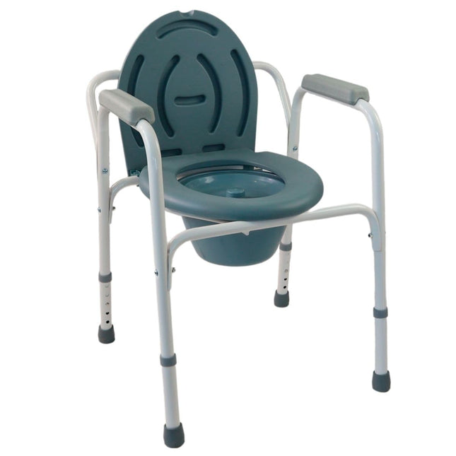 Mobiclinic®, Tualešu krēsls, Ar vāku, Noņemams spainis, Regulējams 5 augstumos, Modelis Arroyo, Neslīdoši kāju uzlikas, Roku balsti, Atbalsta līdz 100 kg, Krēsla tualete, Tērauds