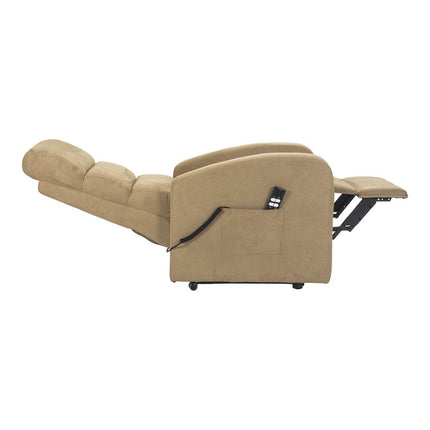 POLTRONE ITALIA Jessica 2 Motors PERSONALIZĒTS atpūtas krēsls ar medicīnisko ierīci, 4 riteņi, mikro atsperu sēdeklis, pūkains kamieļkrāsas