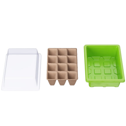 WELLGRO mini siltumnīca ar 6 augu etiķetēm — līdz 12 augiem — apm. 19x14,5x11 cm uz iekštelpu siltumnīcu, plastmasa/celuloze - daudzumu var izvēlēties, daudzums: 3 gabali
