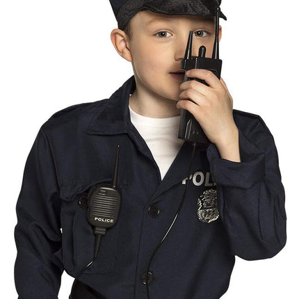 Boland 00486 - Rācija-telefons policijai, viens izmērs, melnbalts, plastmasa, rācija policistam, rotaļlieta, aksesuārs Mardi Gras, karnevālam, tematiskajai ballītei, kostīms, maskēšanās