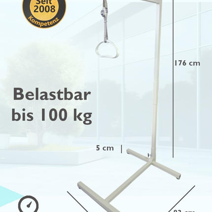 FabaCare gultas pacēlājs ar trapeces rokturi, mobilais stāvēšanas palīglīdzeklis, gultas pacelšanas palīglīdzeklis, regulējams roktura augstums, gultas rokturis, gultas pacēlājs līdz 100 kg