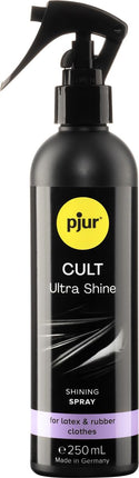 pjur CULT Ultra Shine - lateksa kopšanas līdzeklis intensīvam spīdumam bez pulēšanas - arī gumijai (250ml)