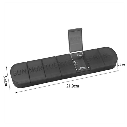 vgggrd tablešu kastīte, 7 dienu nedēļas tablešu kastīte, tablešu kastīte, zāļu kastīte, tablešu kastīte, 7 nodalījumi, viegli atverama, ērta un komfortabla (melna)