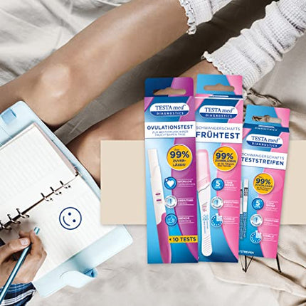 TESTAmed® DIAGNOSTICS agrīnās grūtniecības tests, grūtniecības tests nodrošina ticamu testa rezultātu, kas pārsniedz 99%.