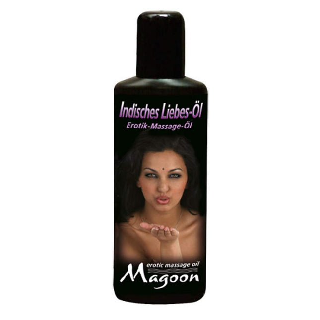 Magoon Indian Love Oil – jutekliskas kvalitātes eļļa sievietēm un vīriešiem, maiga seksuālā bauda, ​​stimulējošs aromāts, ādai draudzīga, 100 ml