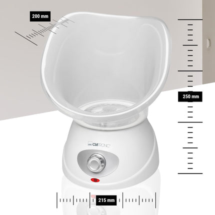 Clatronic® 2in1 sejas sauna un inhalācijas ierīce | Sejas tvaicētājs, ieskaitot aroma uzgali un inhalatoru | kosmētiskai sejas kopšanai un inhalācijām | 3 līmeņi tvaika dozēšanai pēc pieprasījuma | GS3656